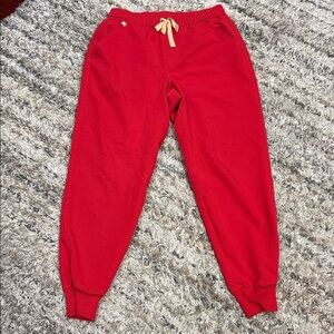 Figs Red Jogger scrub pants sz S